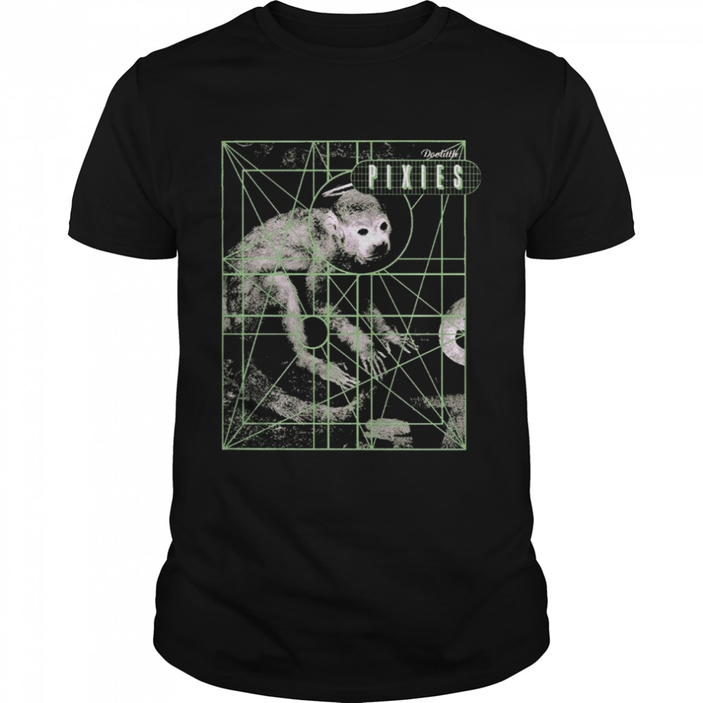 Pixies Monkey Grid Charcoal shirt