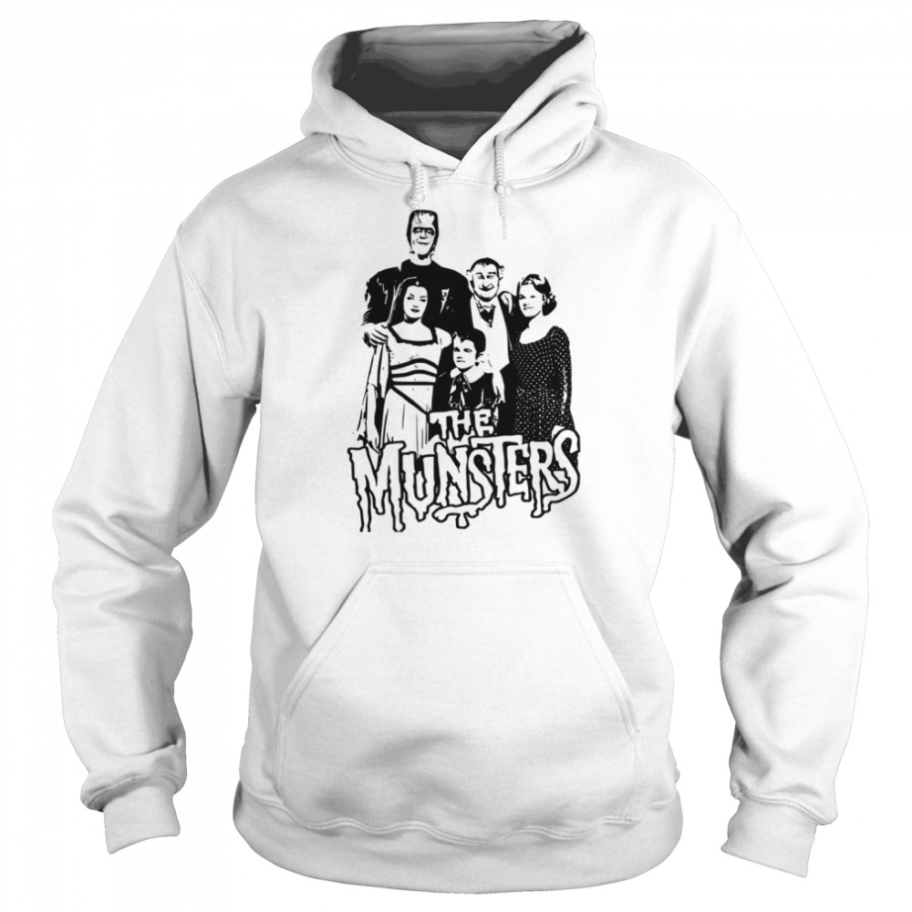 The Munsters Family Black And White Art shirt Unisex Hoodie