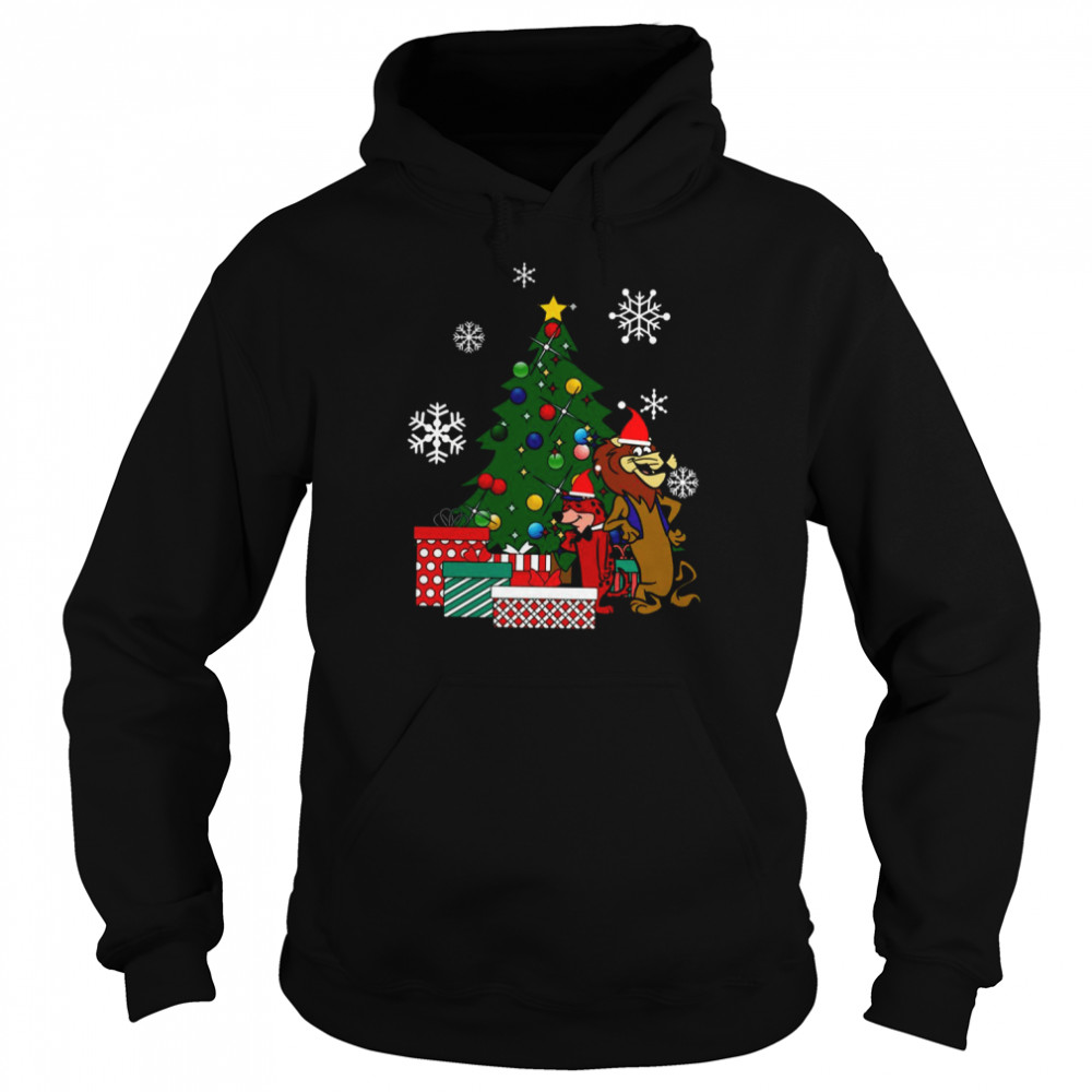 Around The Christmas Tree Lippy The Lion And Hardy Har Har shirt Unisex Hoodie