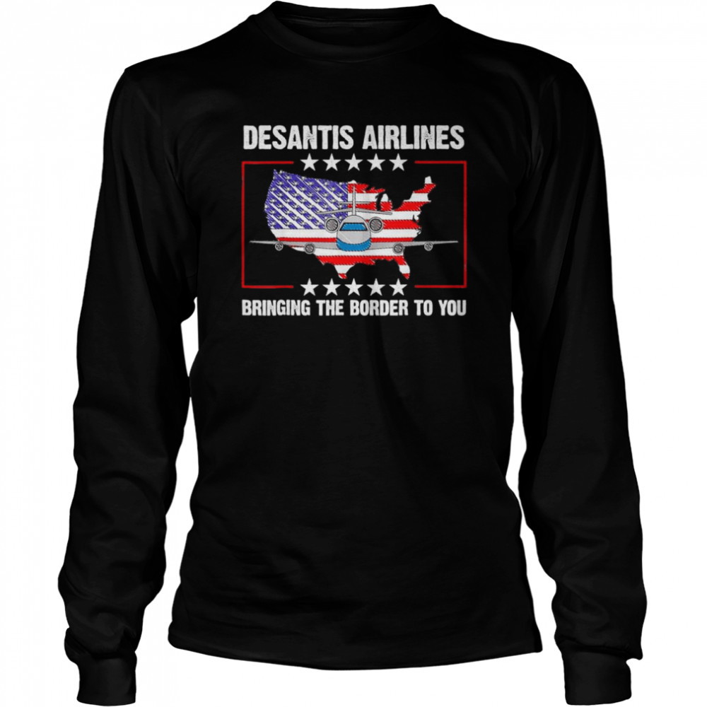 desantis airlines political usa flag t long sleeved t shirt