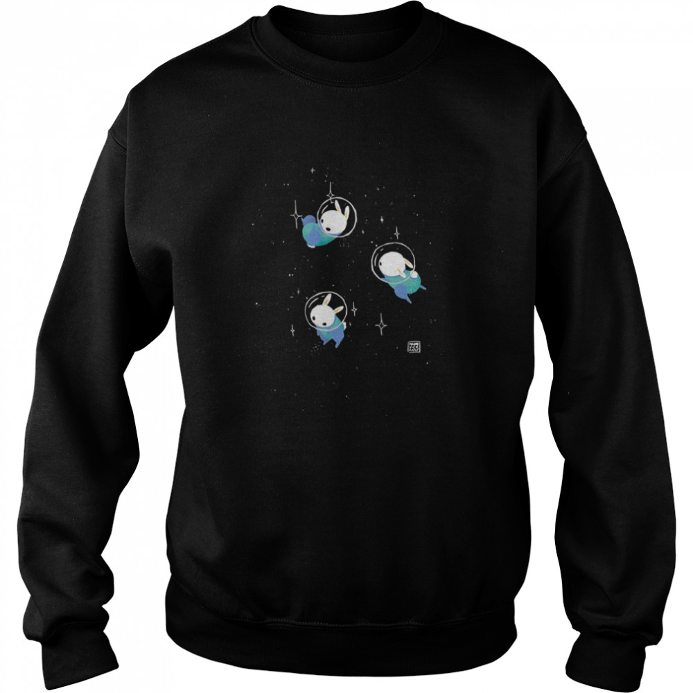 Floating In Space Bunnies shirt Unisex Sweatshirt