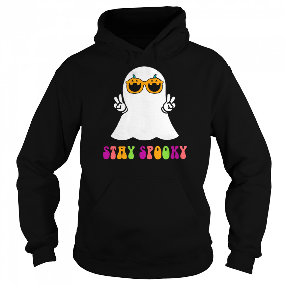 ghost stay spooky halloween season groovy shirt unisex hoodie