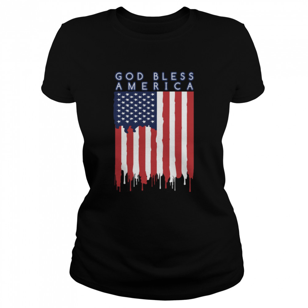 God Bless America USA American Flag shirt Classic Women's T-shirt