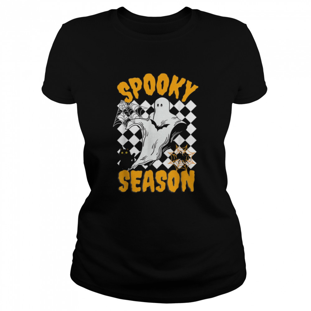groovy ghost spooky season happy halloween shirt classic womens t shirt