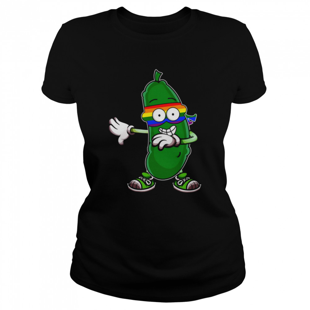 Lgbt Pickle Dabbing Cucumber Funny Rainbow Gay Pride shirt Classic Women's T-shirt