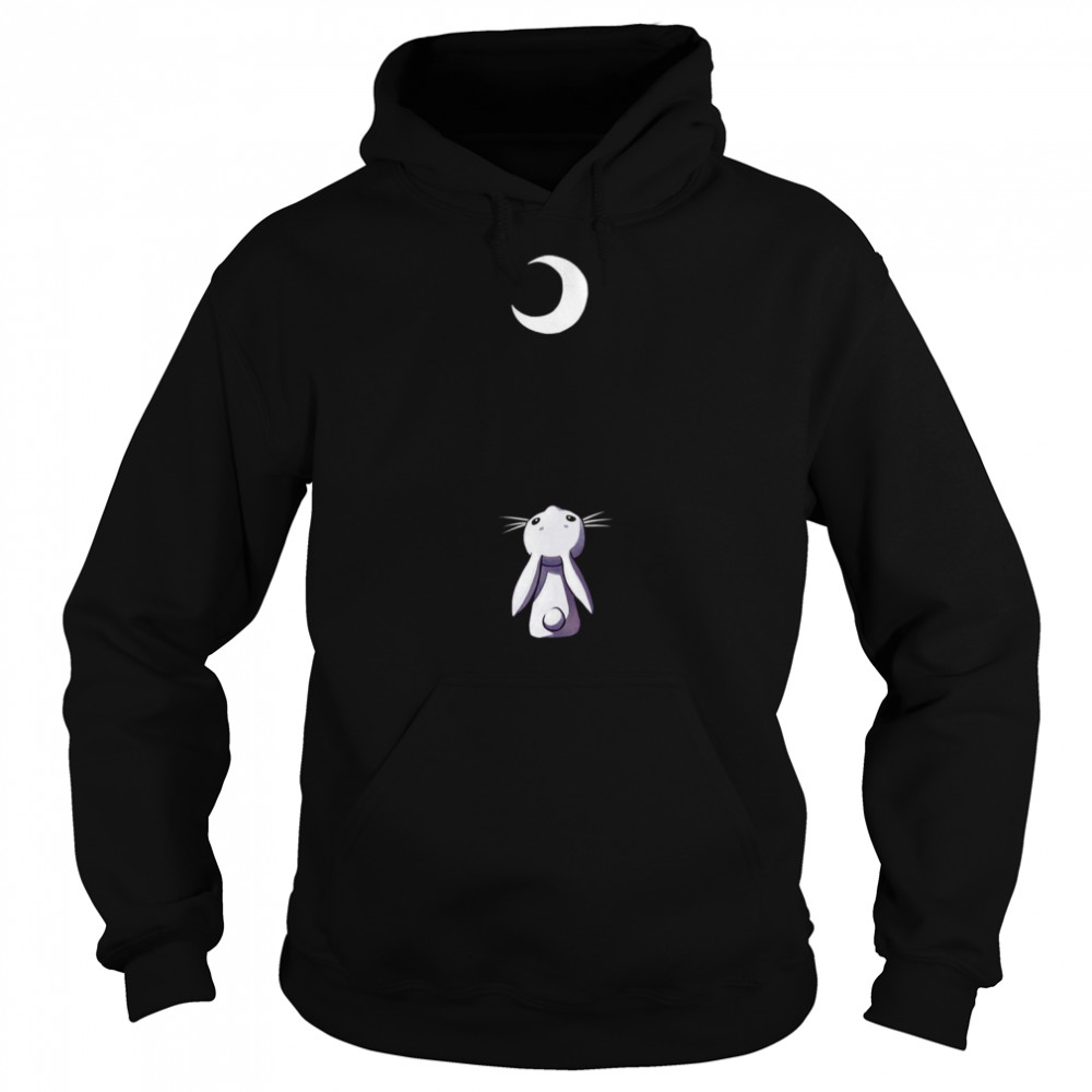moon bunny cute lonely shirt unisex hoodie