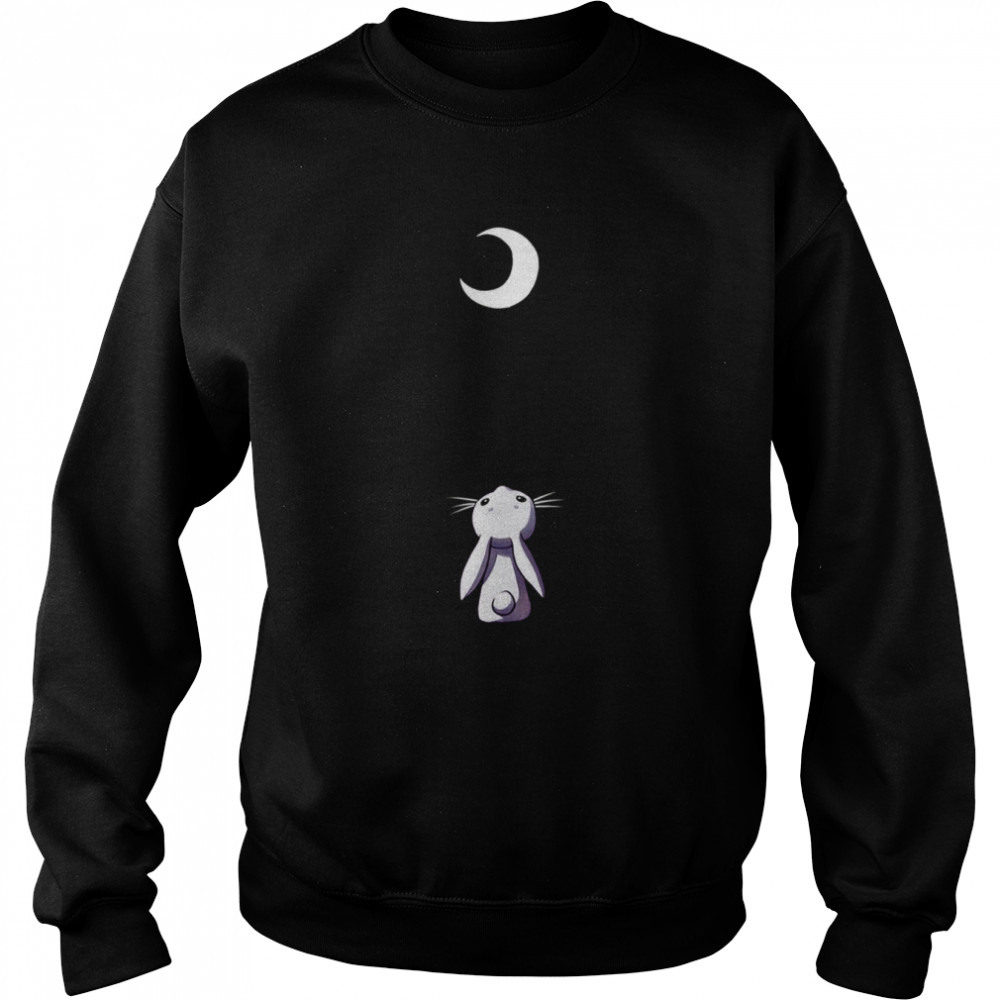 Moon Bunny Cute Lonely shirt Unisex Sweatshirt