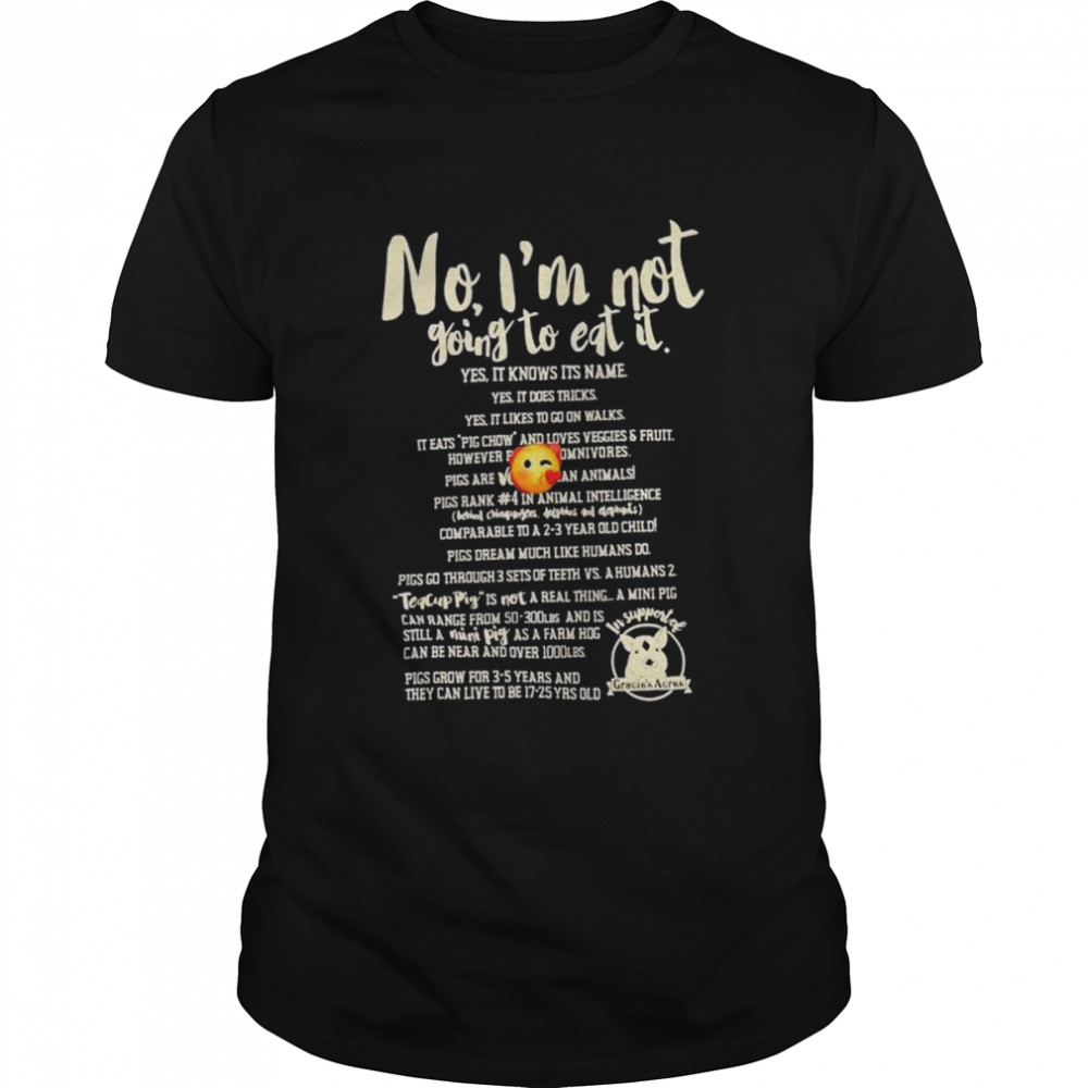 No I’m not going to eat it in support of Gracie’s Acres shirt Classic Men's T-shirt