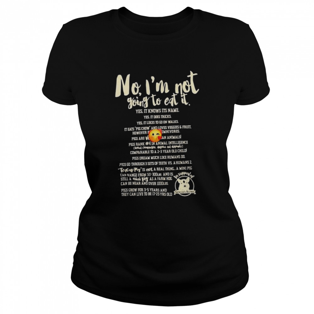no im not going to eat it in support of gracies acres shirt classic womens t shirt