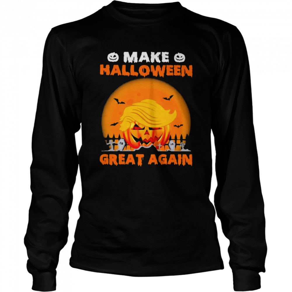 pumpkin and bat horror shirt long sleeved t shirt