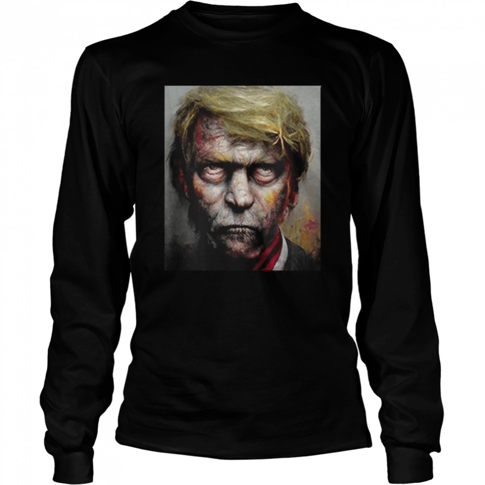 Scares Zombie Donald Trump Halloween T- Long Sleeved T-shirt