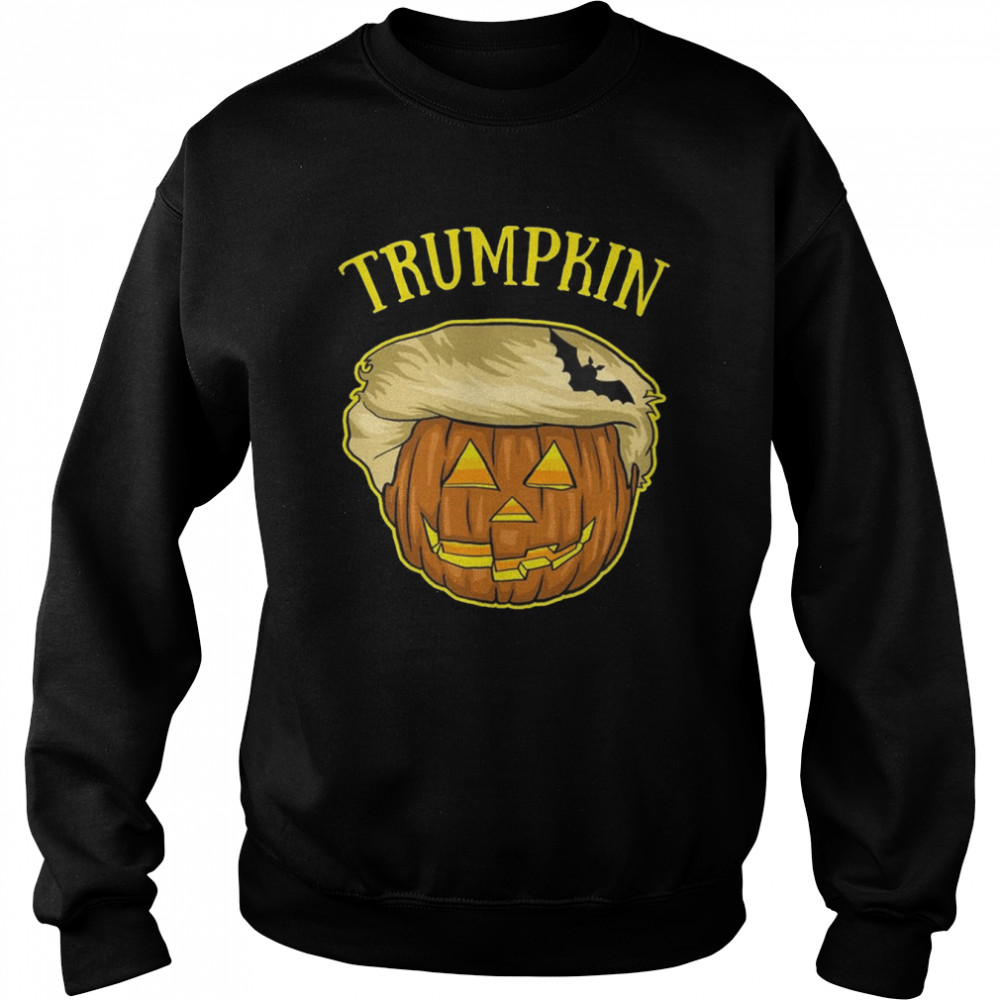 t pumpkin and bat halloween trumpkin t shir unisex sweatshirt
