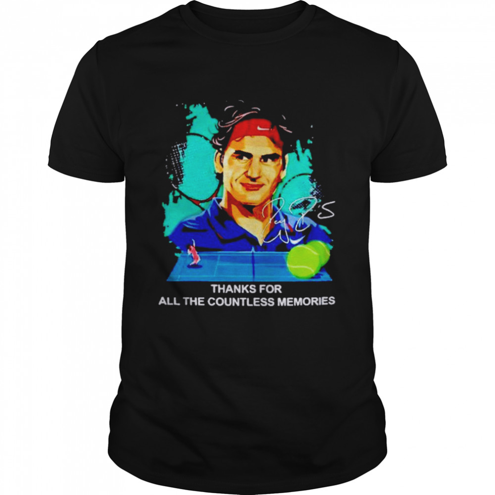 Thanks for all the countless memories Roger Federer signature shirt Classic Men's T-shirt