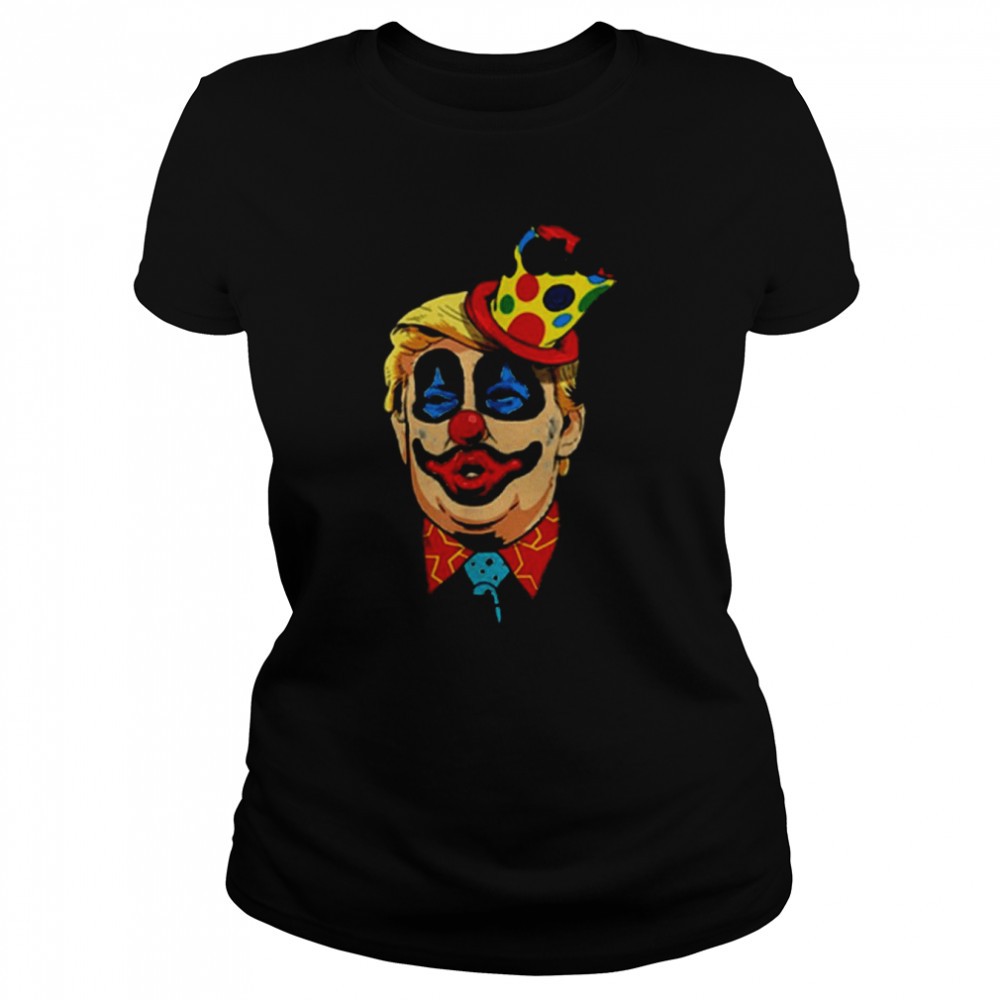 top anti trump the only clown im scared of funny trump halloween t s classic womens t shirt