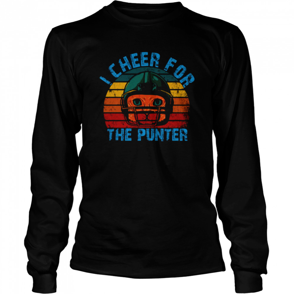 unny retro cat i cheer for the punter shirt long sleeved t shirt