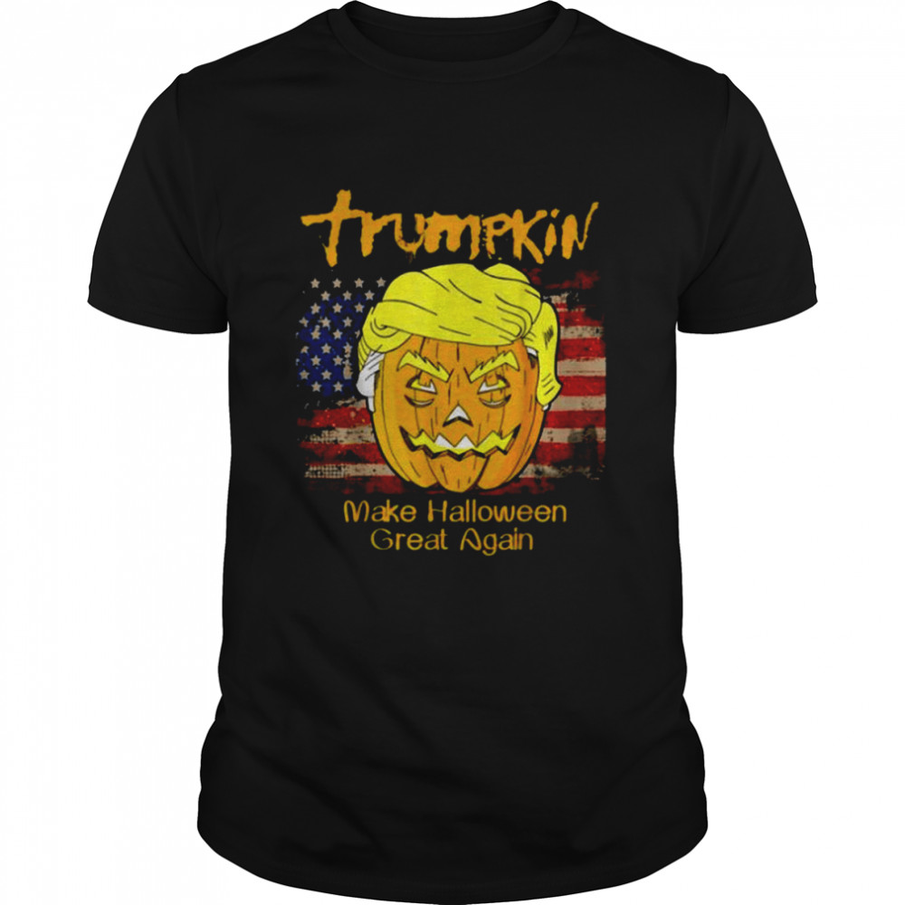 US Vintage Flag MAGA Pretty Trumpkin Funny Trump Halloween T-s Classic Men's T-shirt