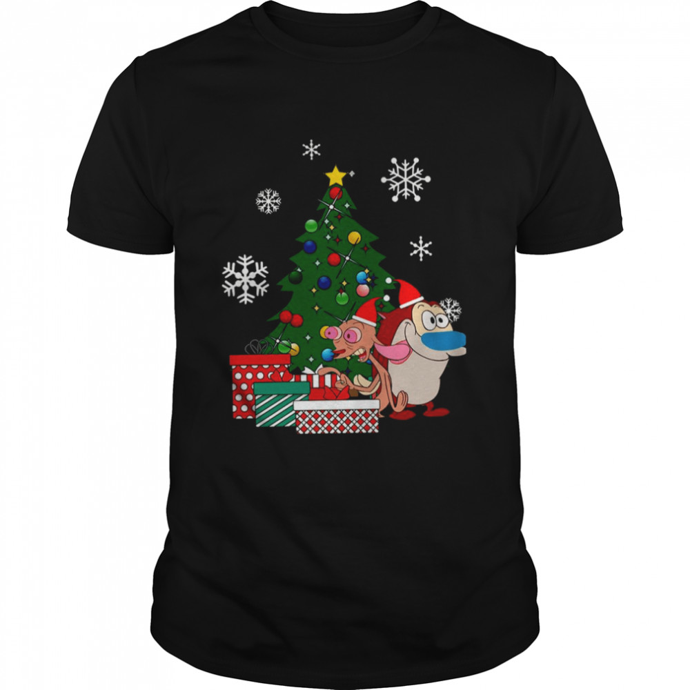 Around The Christmas Tree Ren And Stimpy 90s Cartoon shirt Classic Men's T-shirt