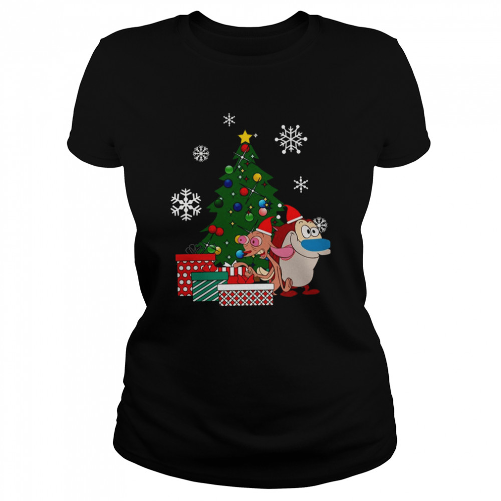 Around The Christmas Tree Ren And Stimpy 90s Cartoon shirt Classic Women's T-shirt