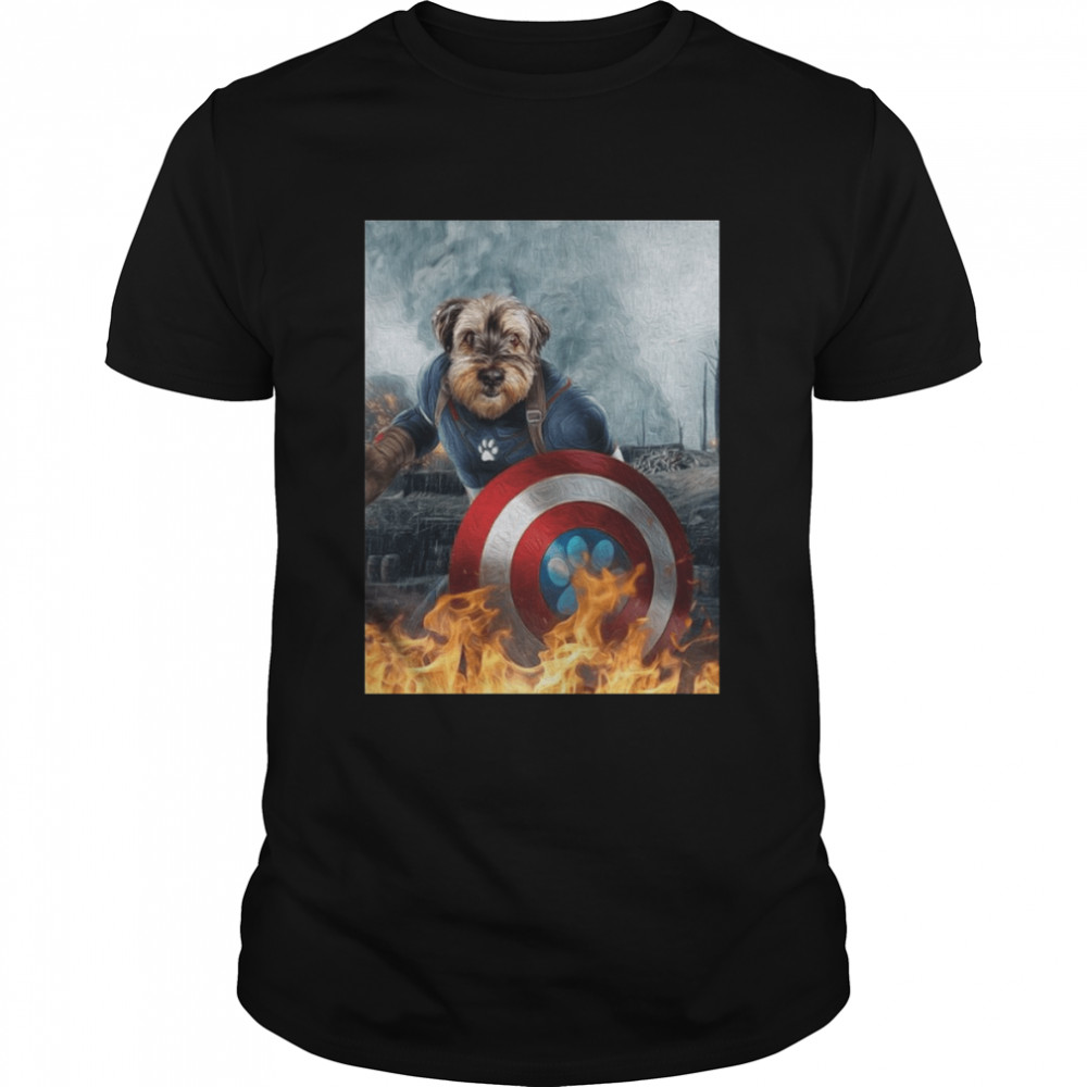 Captain Doggmerica Personalized Pet shirt Classic Men's T-shirt