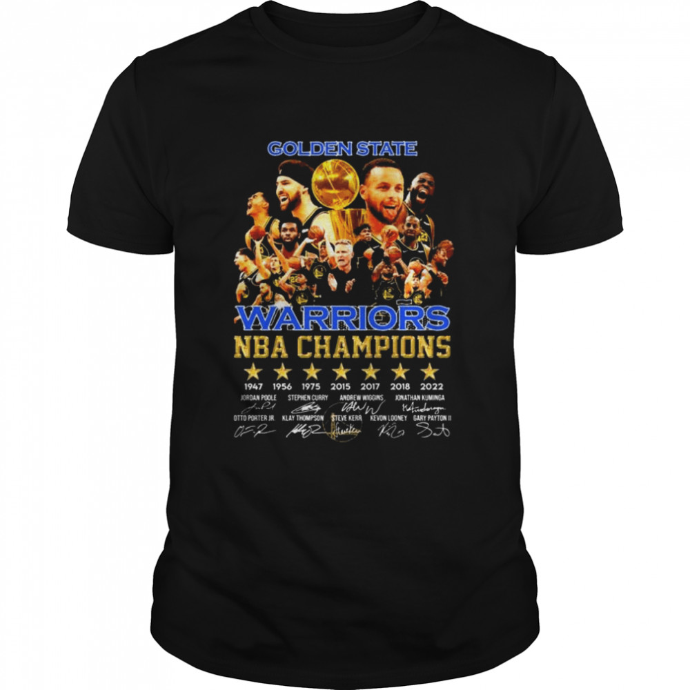 Golden State Warriors NBA Champions 1947 2022 signatures shirt Classic Men's T-shirt