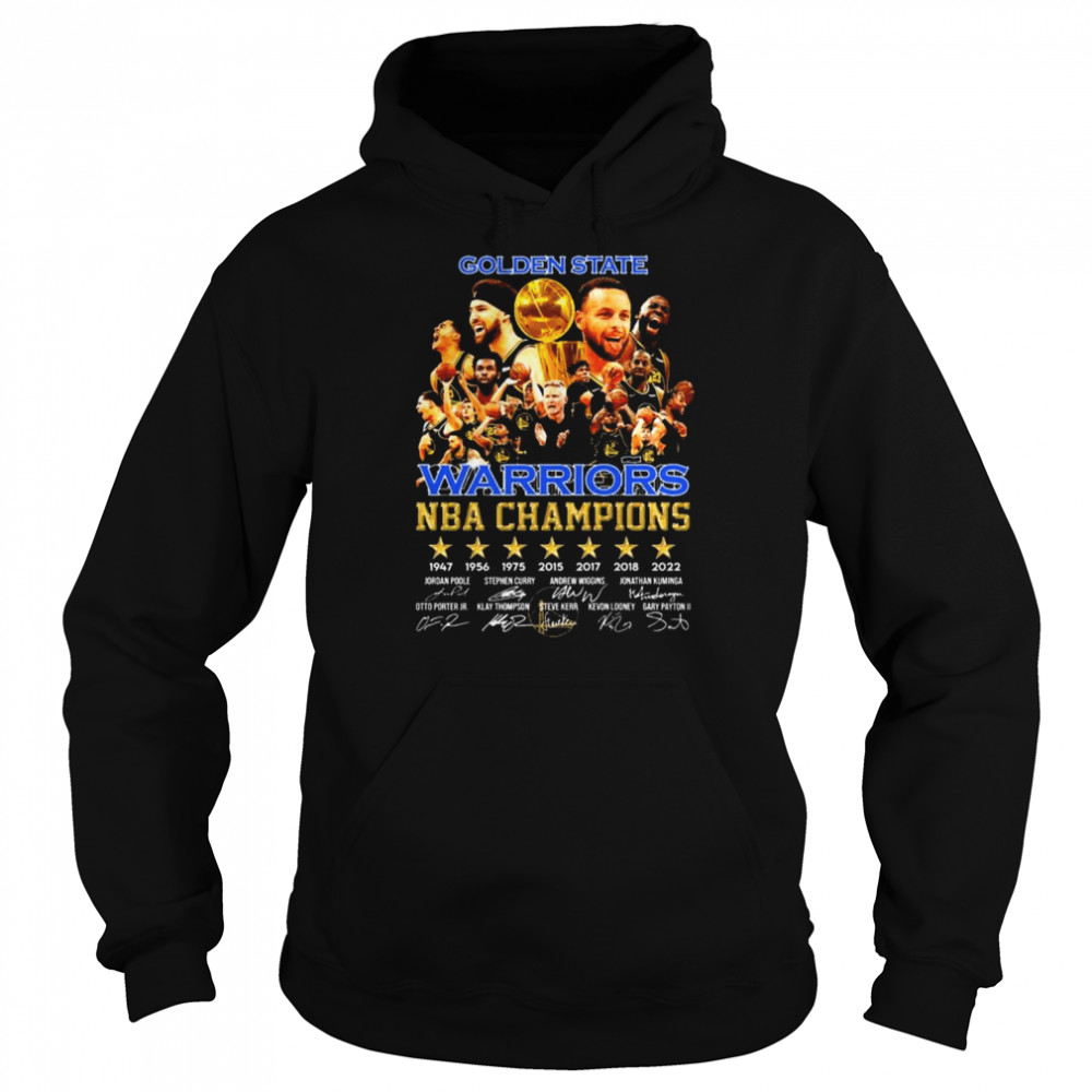 Golden State Warriors NBA Champions 1947 2022 signatures shirt Unisex Hoodie