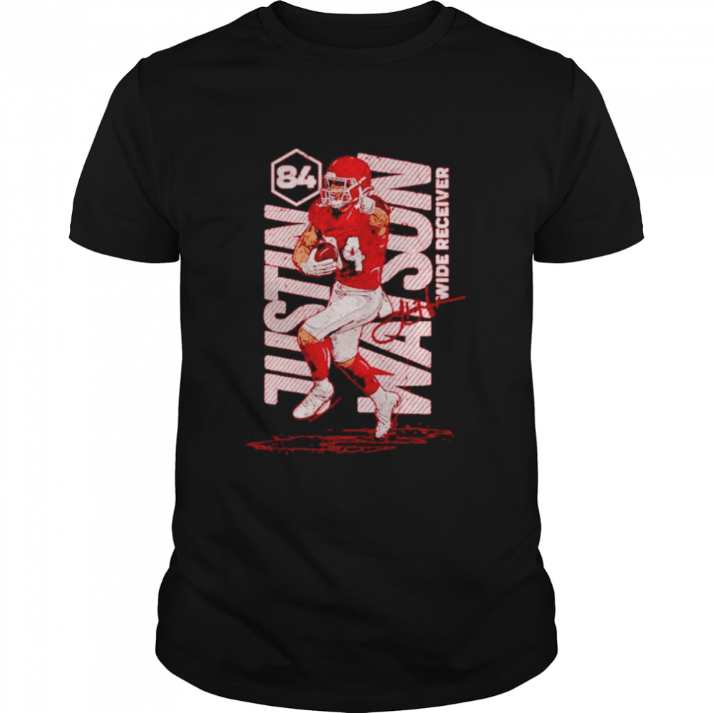 Justin Watson Kansas City Chiefs vertical signature shirt