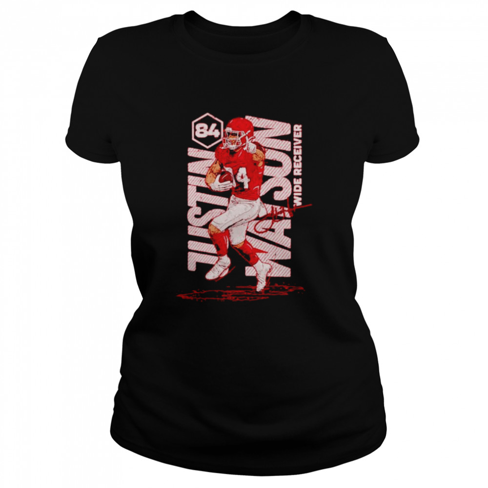 Justin Watson Kansas City Chiefs vertical signature shirt Classic Women's T-shirt