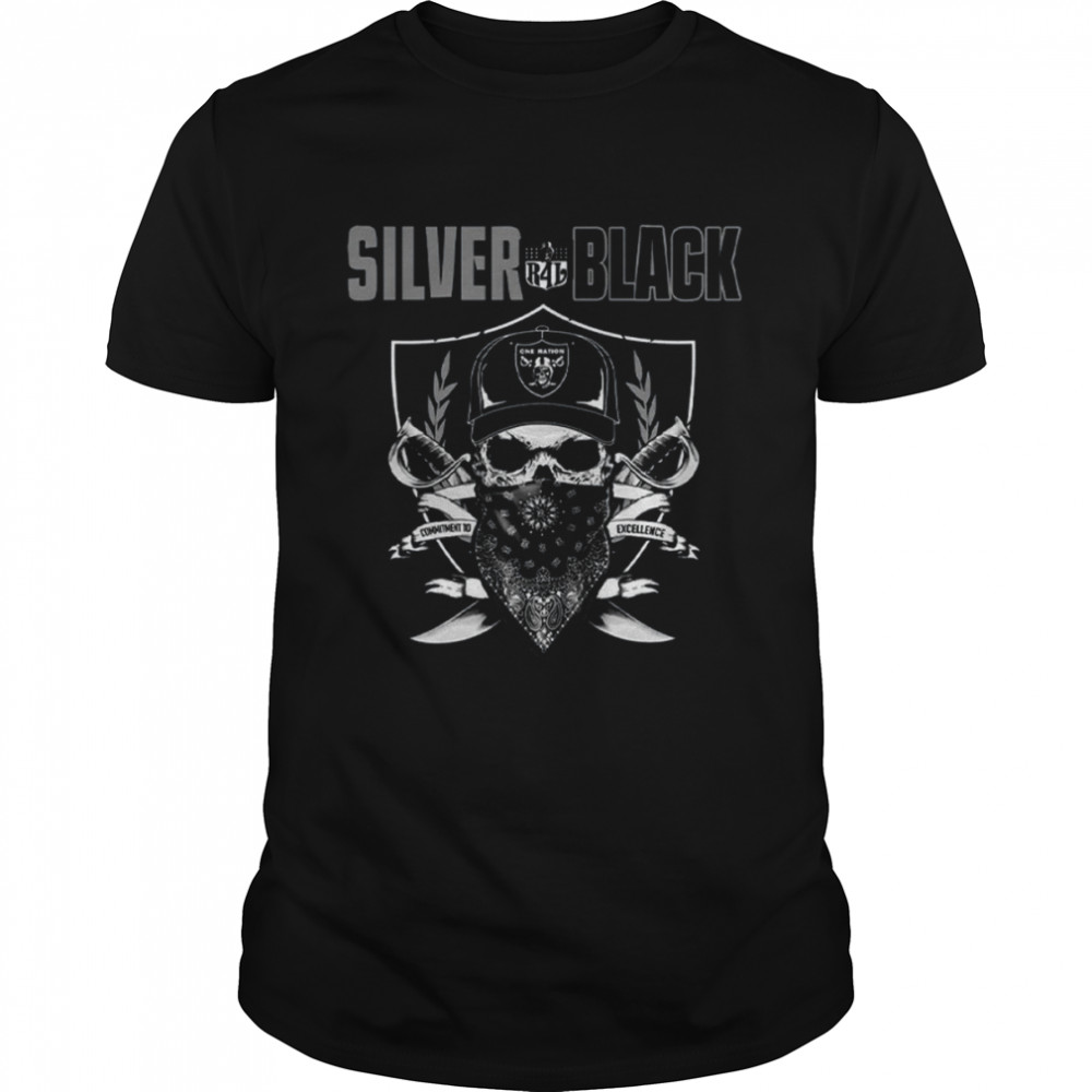 Las Vegas Football Skull Silver And Black shirt
