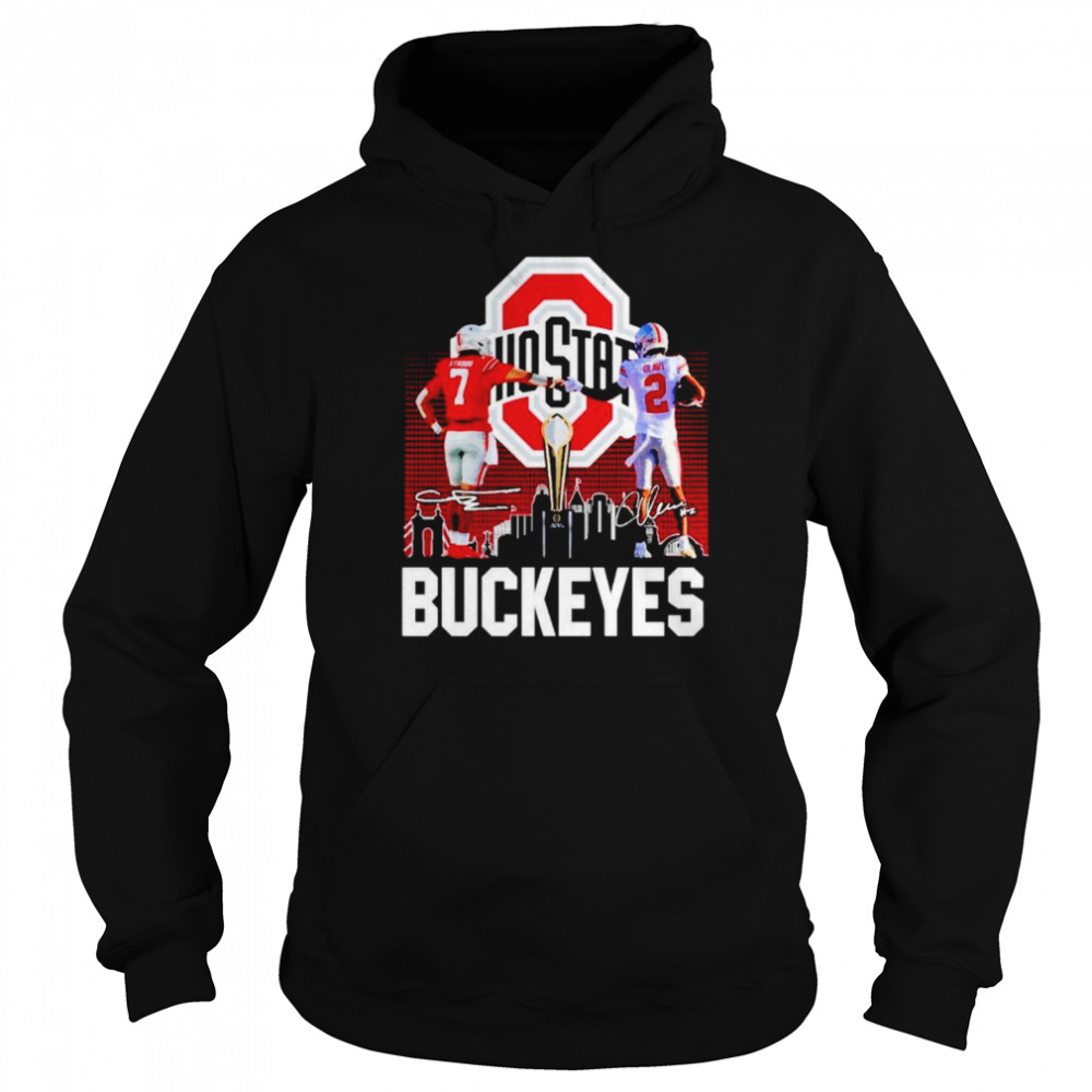 ohio state buckeyes stroud and olave signatures t shirt unisex hoodie
