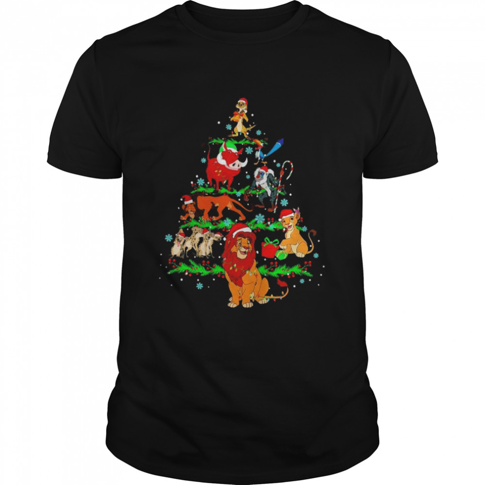 Santa Lion Monkey Tree Merry Christmas shirt