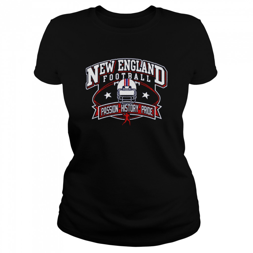 team passion history pride vintage navy new england retro american football shirt classic womens t shirt