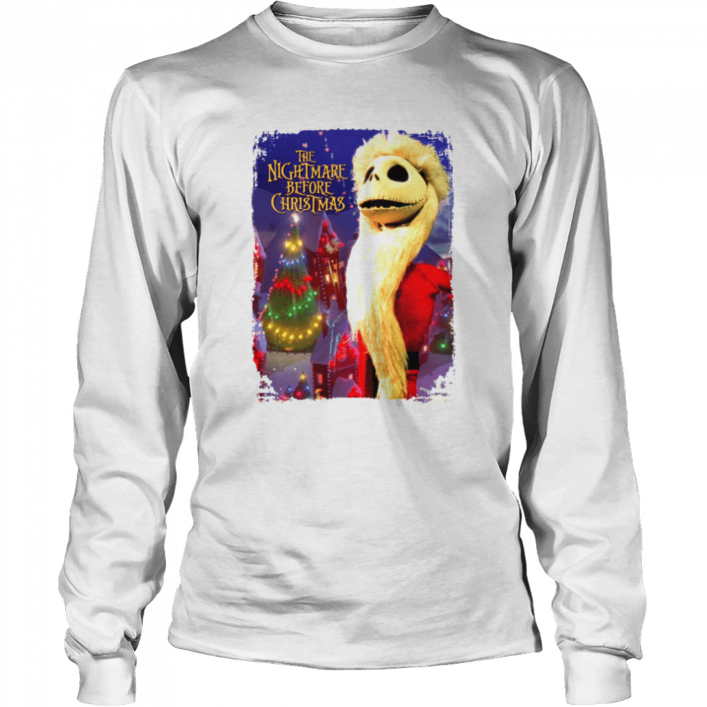 The Nightmare Before Christmas Jack Skellington Santa Jack White Halloween shirt Long Sleeved T-shirt