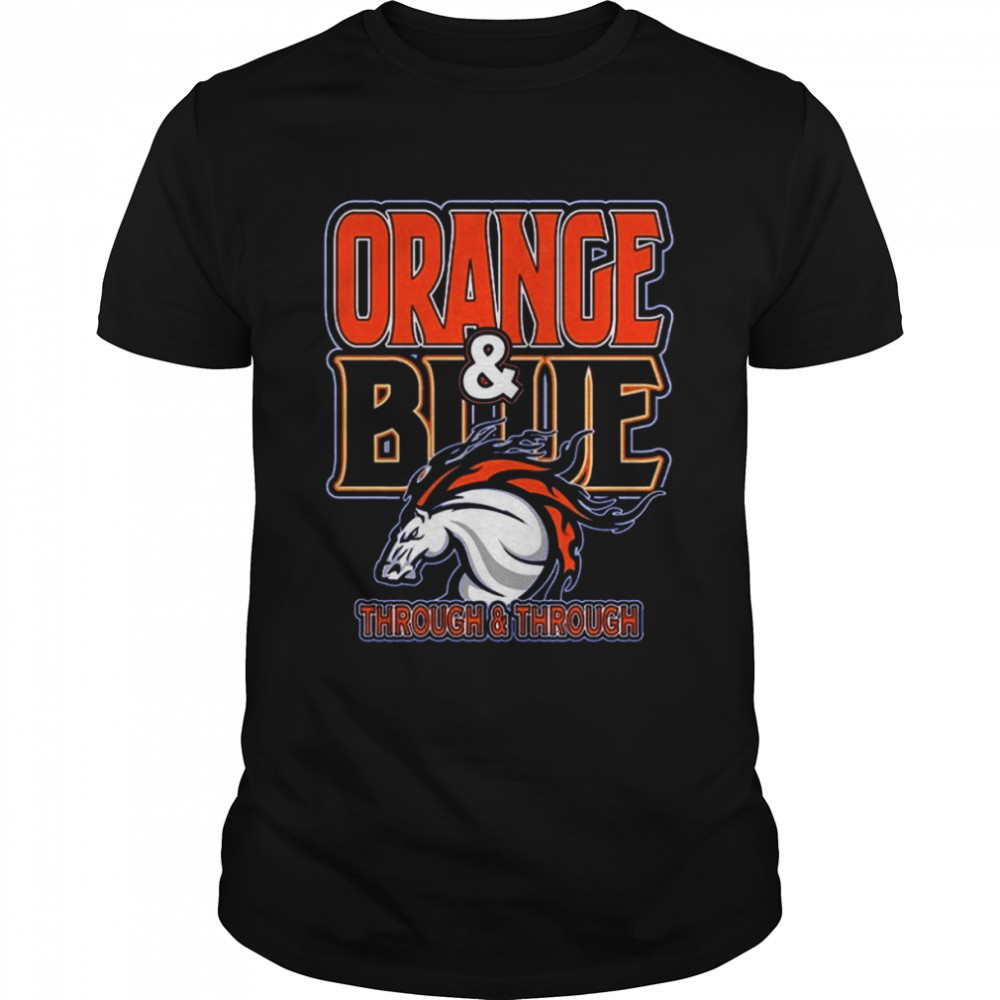 Vintage Orange And Blue Navy Sports Retro American Denver Football shirt Classic Men's T-shirt