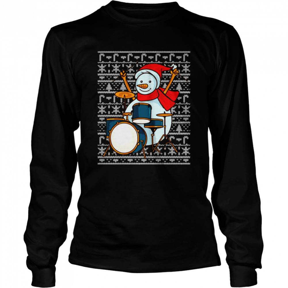 Drummer Ugly Christmas shirt Long Sleeved T-shirt