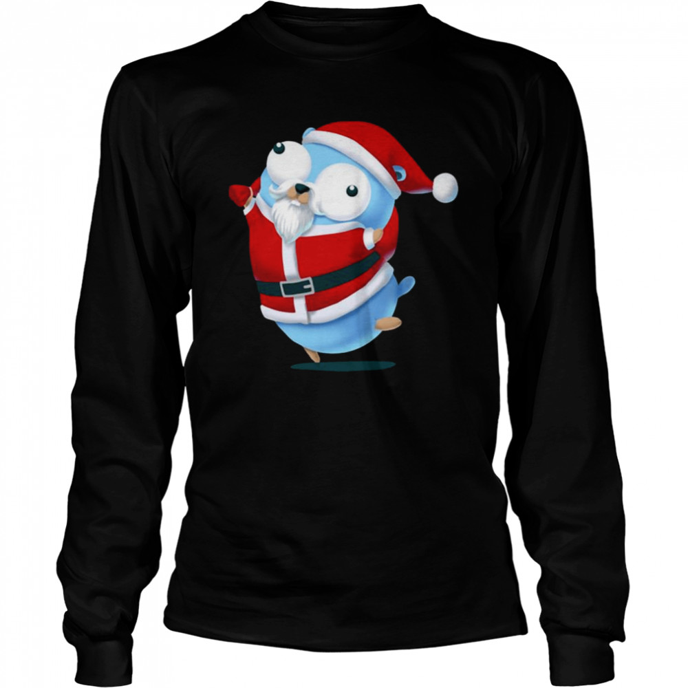 Golang Gopher Mouse Go Christmas shirt Long Sleeved T-shirt