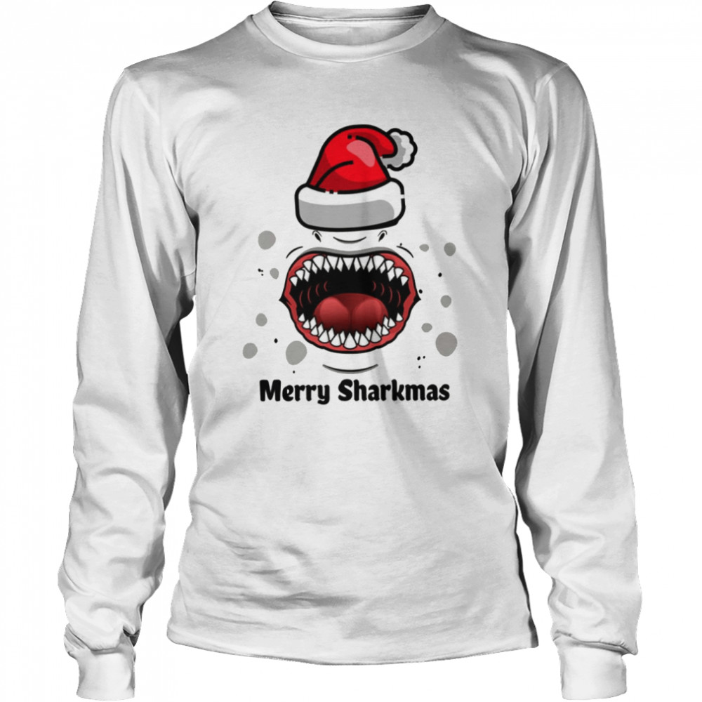 Merry Sharkmas Christmas shirt Long Sleeved T-shirt