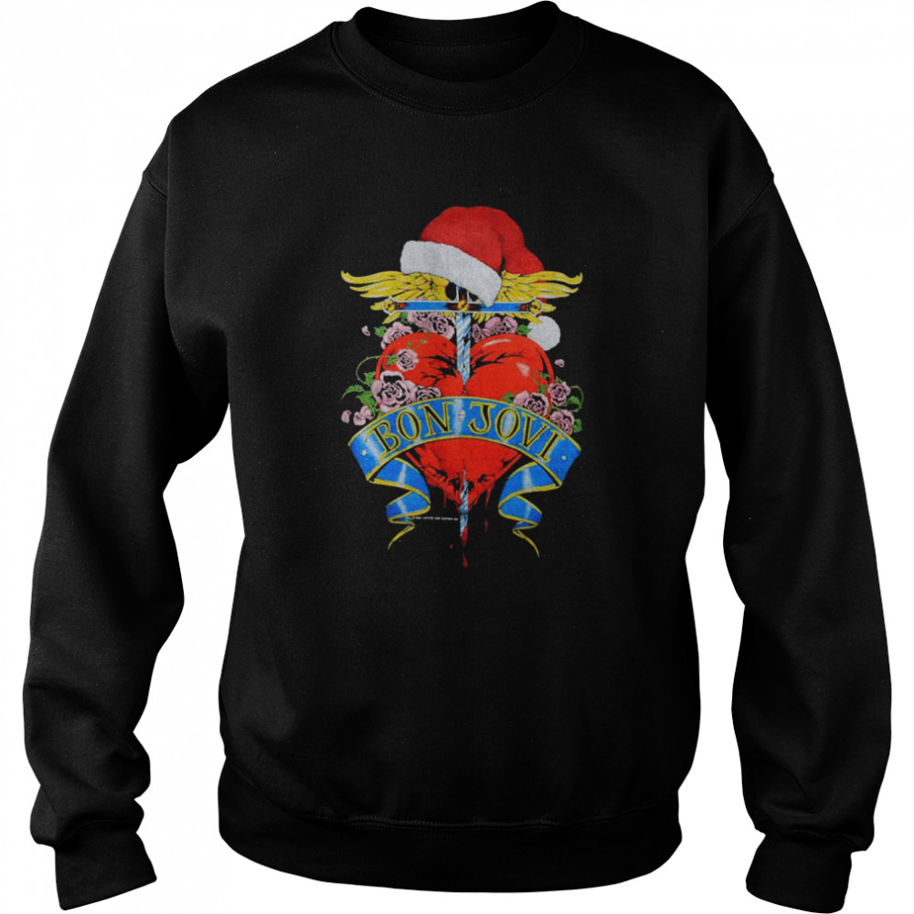 Retro Band Bon Jovi Christmas Merry Christmas shirt Unisex Sweatshirt