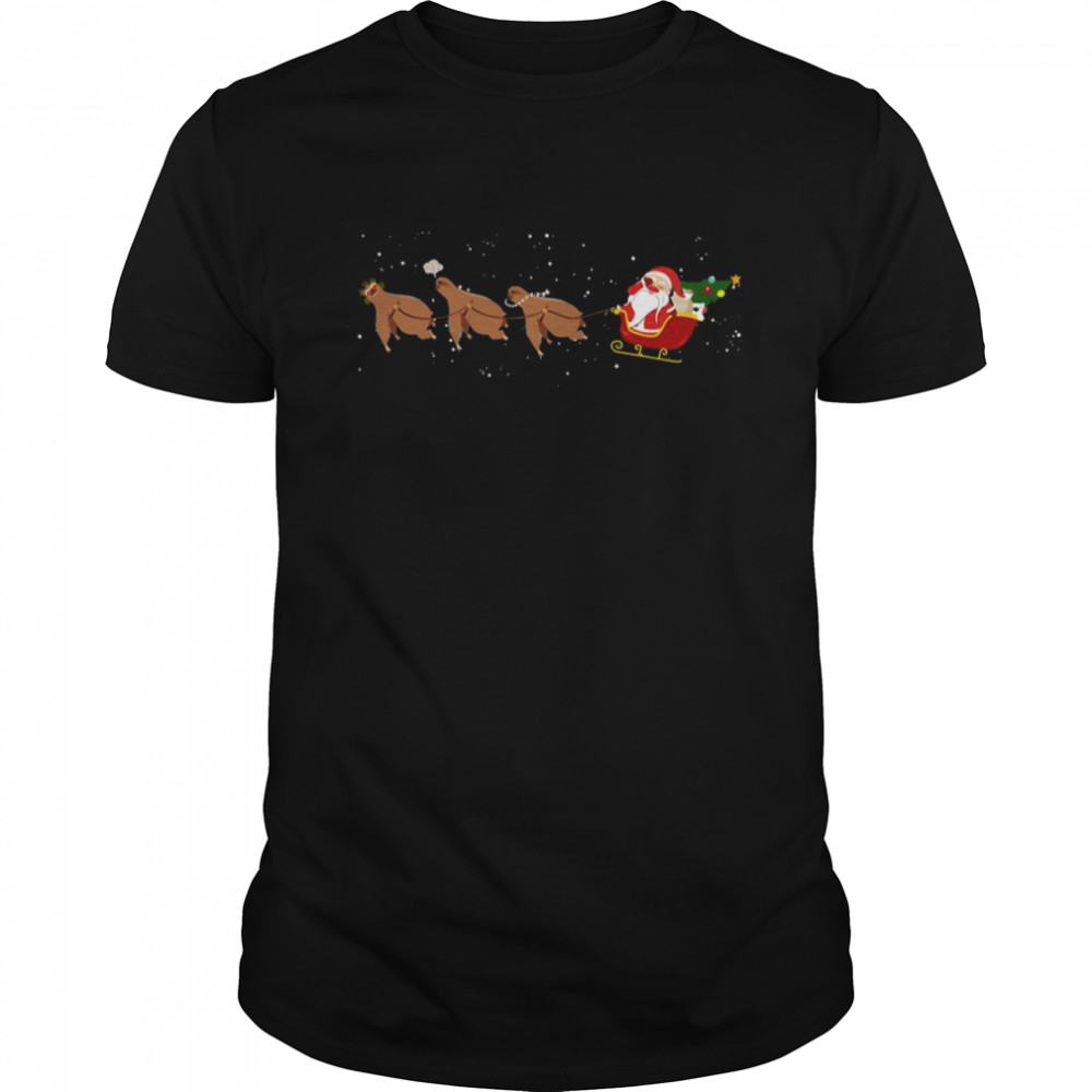 Sloth Reindeer Santa Face Palm Christmas shirt