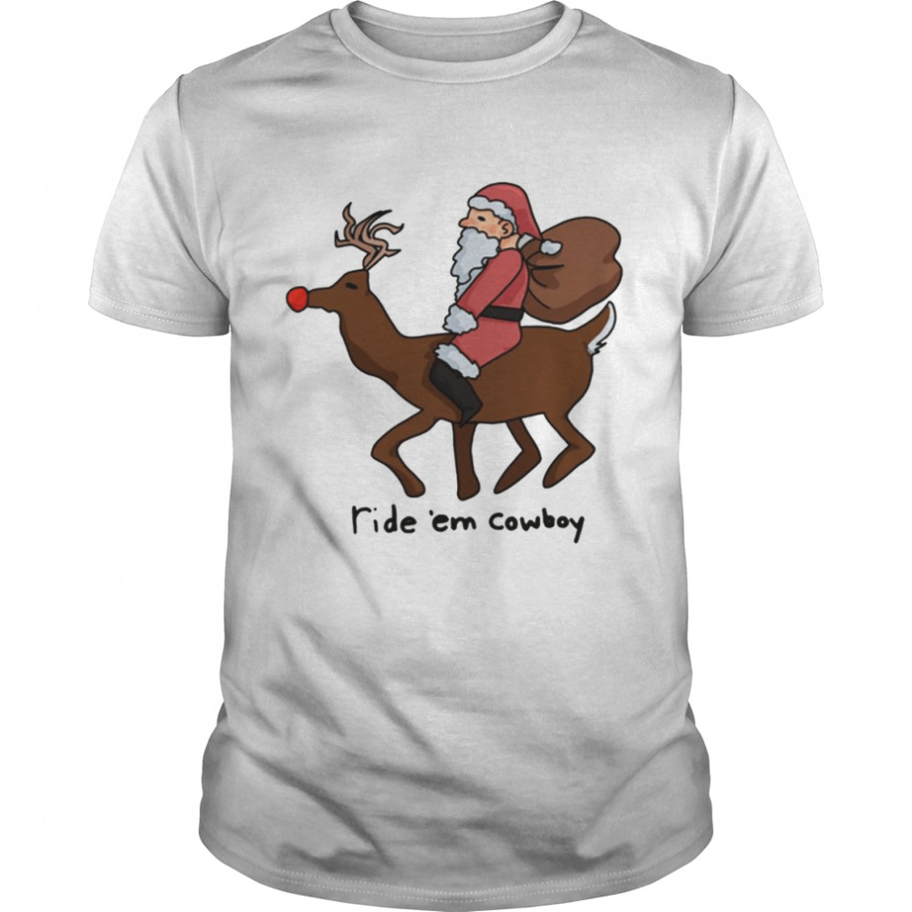 Yeehaw Santa & Reindeer Graphic Xmas shirt