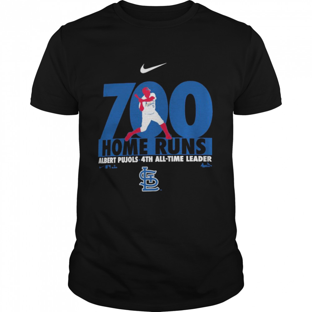 Albert Pujols St. Louis Cardinals Nike 700 Home Run 4th All Time Leader shirt