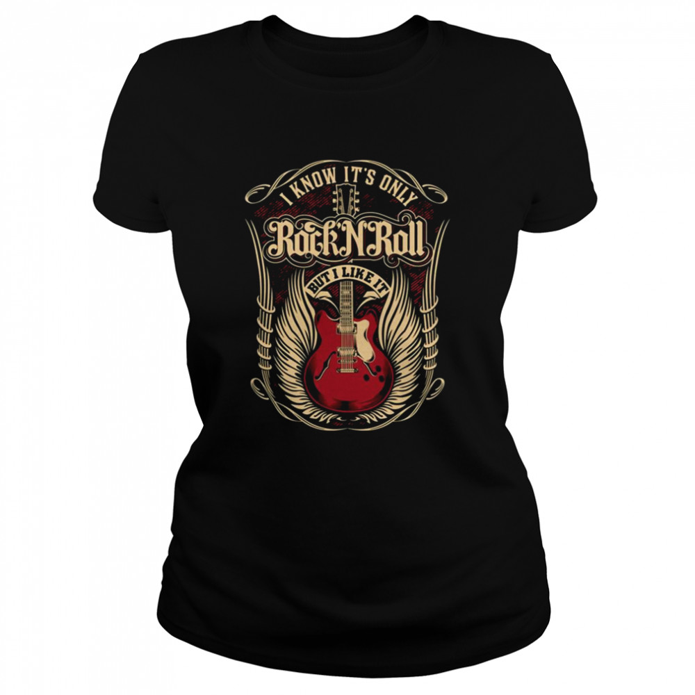 Guitar Red Logo Rock N Roll shirt Classic Women's T-shirt