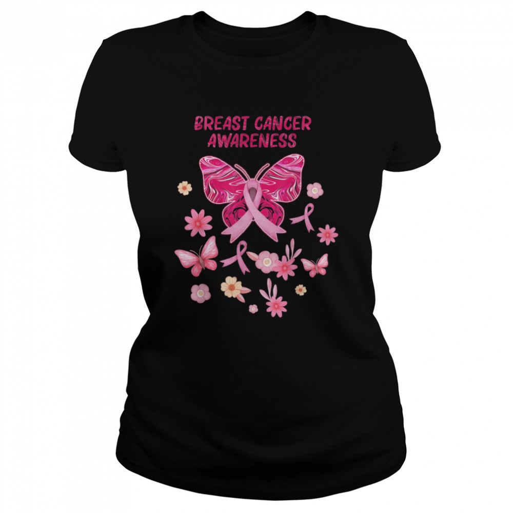 In october We Wear Pink Butterfly Breast Cancer Awar Tee Classic Women's T-shirt