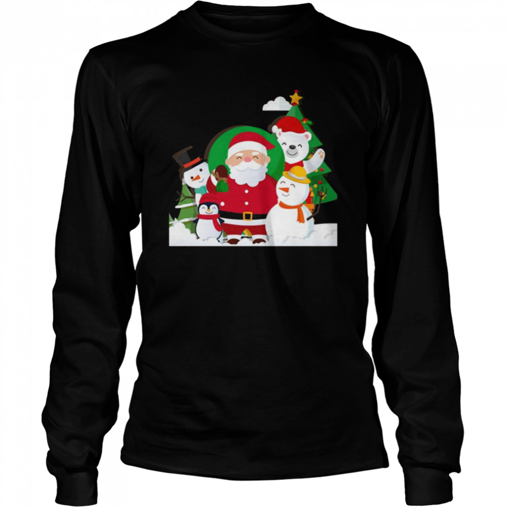 Kid’s Art Happy Merry Christmas shirt Long Sleeved T-shirt