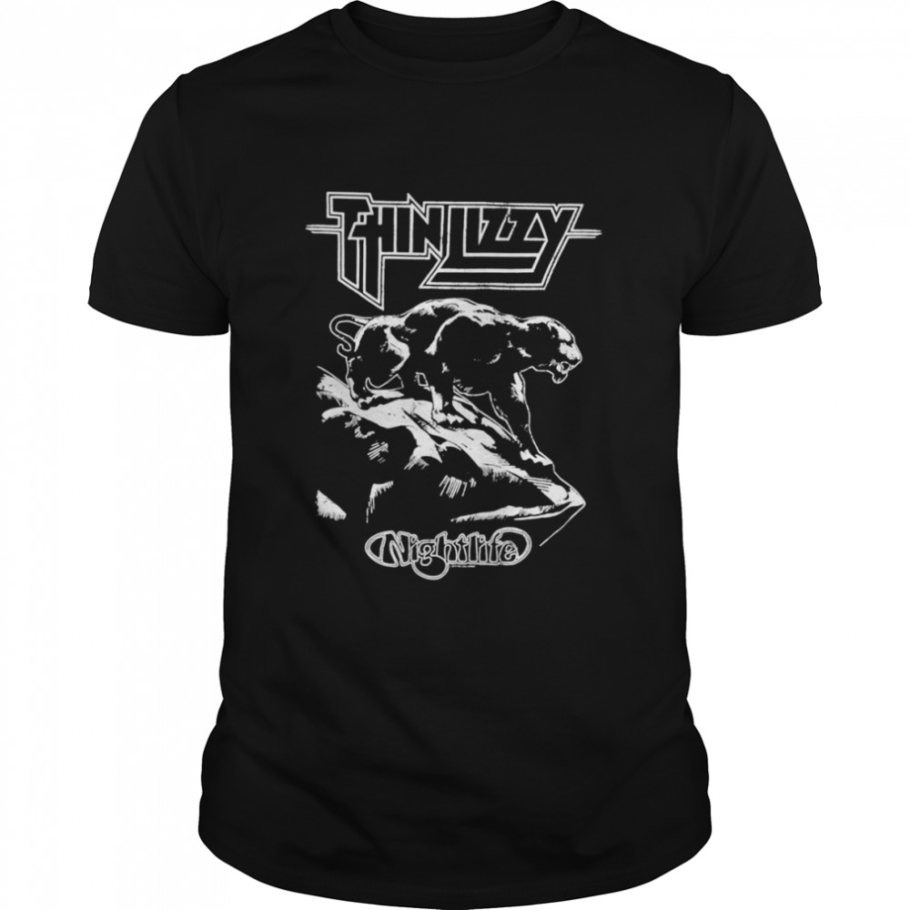 Nightlife Black And White Cover Thin Lizzy shirt Classic Men's T-shirt