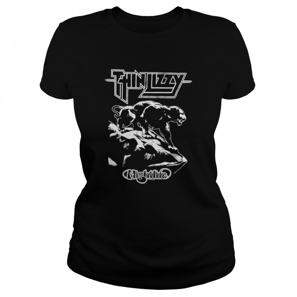 Nightlife Black And White Cover Thin Lizzy shirt Classic Women's T-shirt