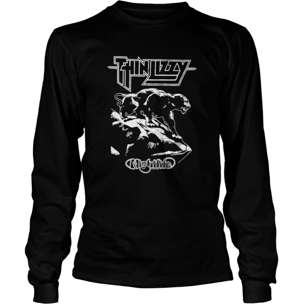 Nightlife Black And White Cover Thin Lizzy shirt Long Sleeved T-shirt