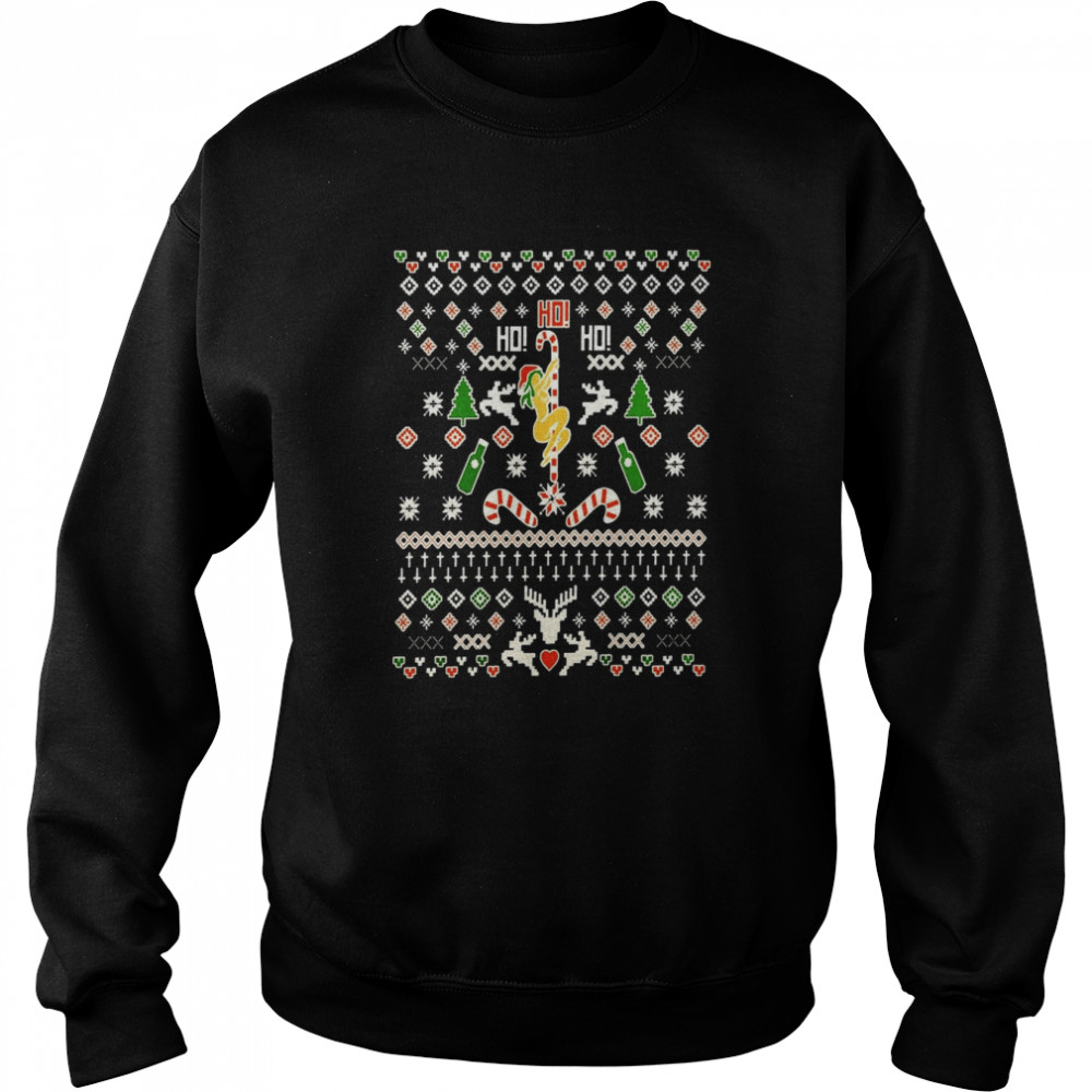 Pole Dancer Santa Girl Party Pole Workout Ho Ho Ho shirt Unisex Sweatshirt