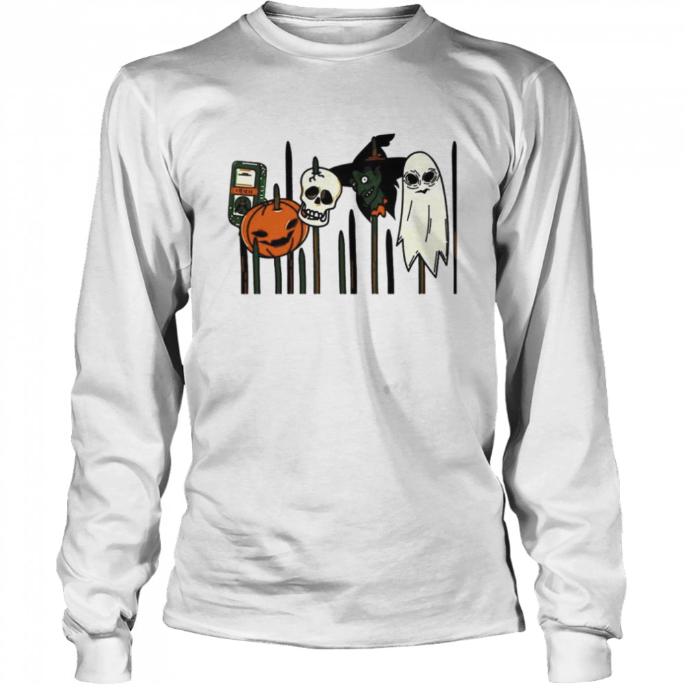 Scarycrow Pumpkin Head Iconic Symbols In Halloween shirt Long Sleeved T-shirt