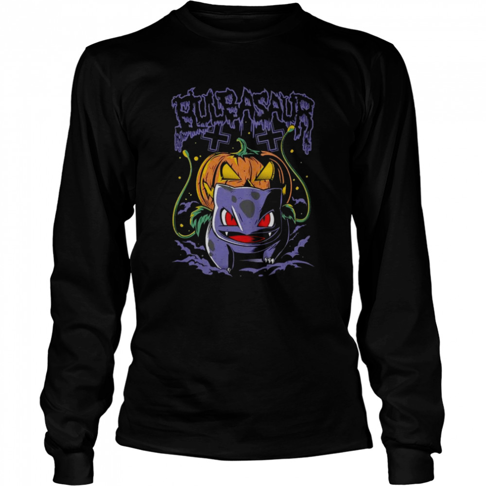 Bulbasaur Halloween Retro Gaming shirt Long Sleeved T-shirt