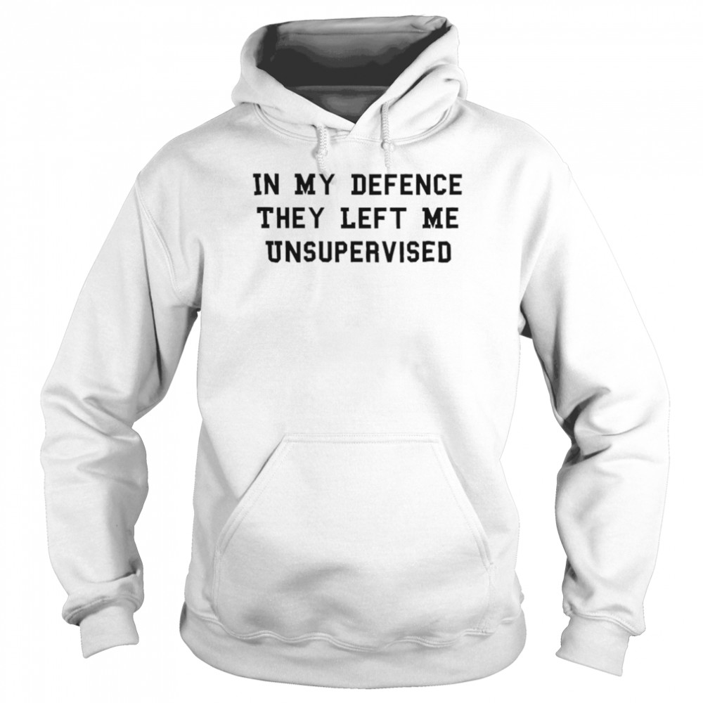 In my defence they left me unsupervised shirt Unisex Hoodie